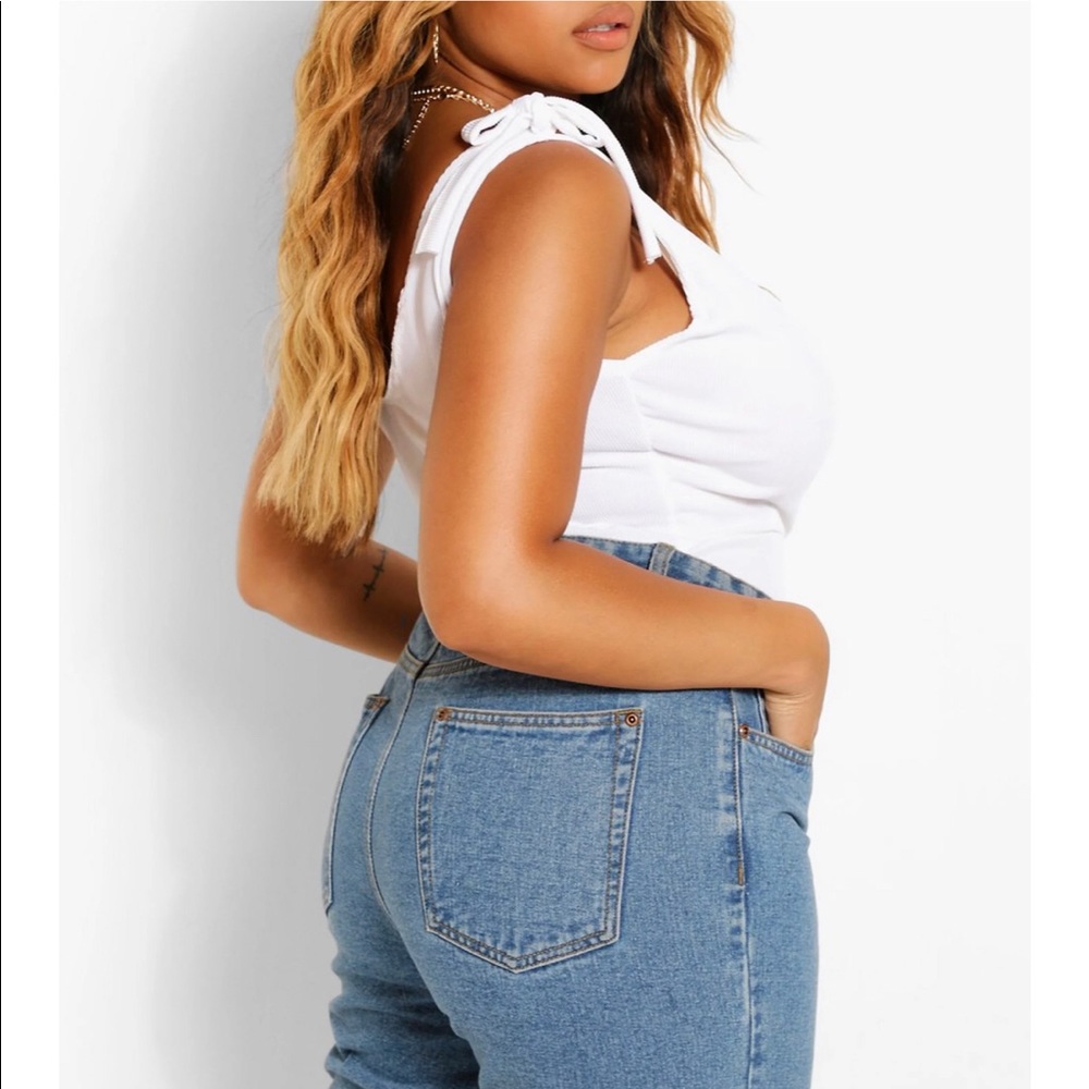 COPY - Shoulder Tie Ribbed Bodysuit